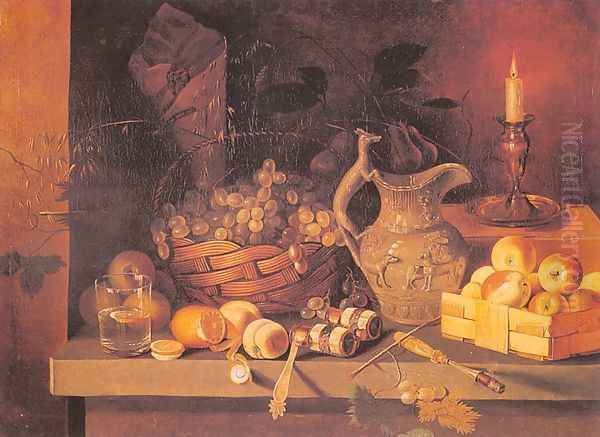 Still Life with a Candle Oil Painting by Ivan Khrutsky