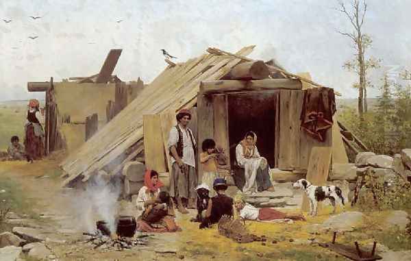 In the Gypsy Camp (Im Zigeunerlager) Oil Painting by Anton Kozakiewicz