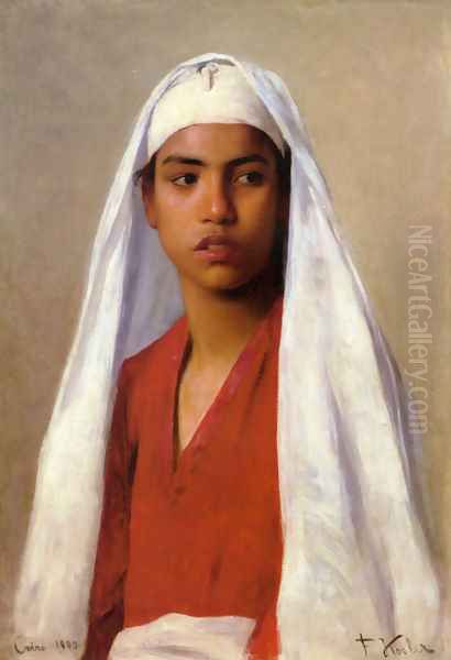 Portrait of a Young Egyptian Girl Oil Painting by Franz Xavier Kosler