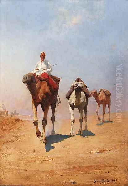 Crossing the desert Oil Painting by Franz Xavier Kosler