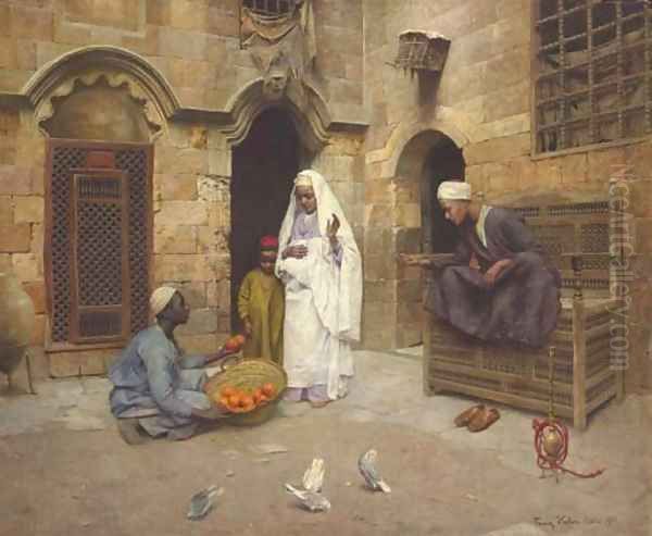 The Orange Seller Oil Painting by Franz Xavier Kosler