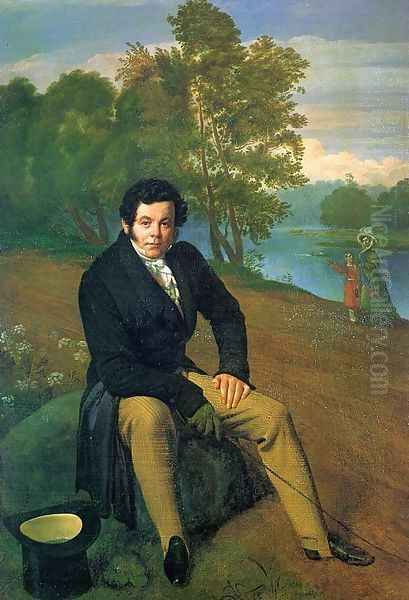 Portrait of Retired Major-General Karl Albrecht 1827 Oil Painting by Orest Kiprensky