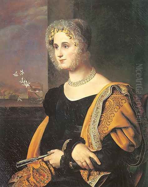 Portrait of Ekaterina Avdulina 1822-23 Oil Painting by Orest Kiprensky