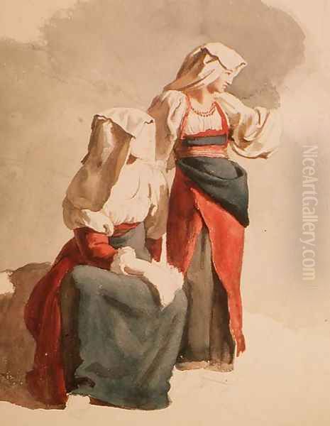 Italian Peasant Girls Oil Painting by Orest Kiprensky