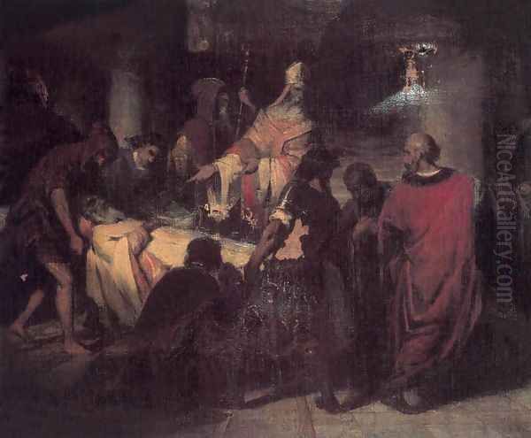 The Deliverance of St Marks Corpse 1846 Oil Painting by Mihaly Kovacs