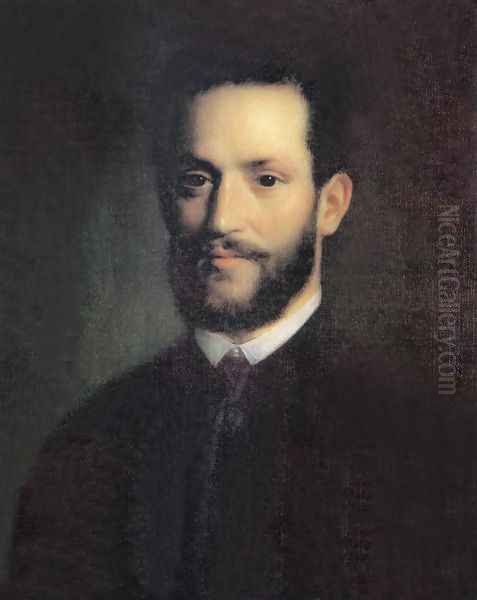 Bust of Armin Vamberi 1861 Oil Painting by Mihaly Kovacs