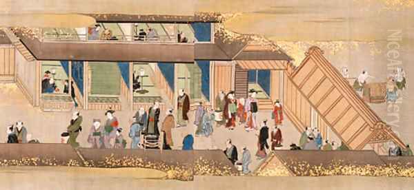 Scenes along the Sumida River Oil Painting by Isoda Koryusai