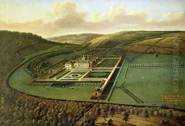 The Southeast Prospect of Hampton Court Herefordshire Oil Painting by Leonard Knyff