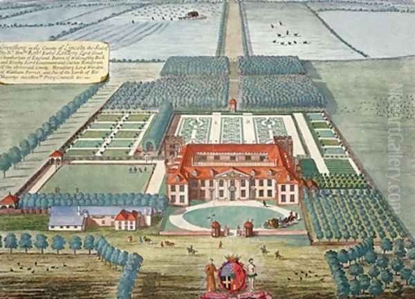 Grimsthorp in the county of Lincoln Oil Painting by Leonard Knyff