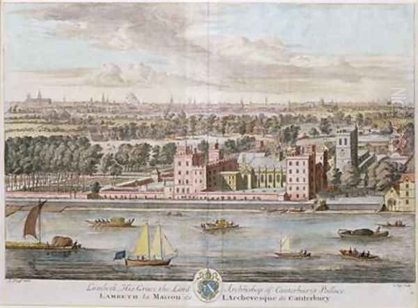 Lambeth Palace seat of the Archbishop of Canterbury Oil Painting by Leonard Knyff