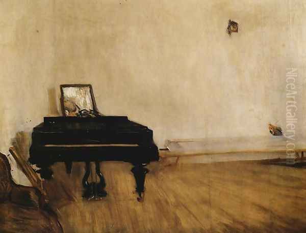 Piano Oil Painting by Konrad Krzyzanowski