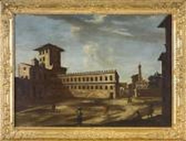 Veduta Del Palazzetto Di Venezia Con Torre, Del Palazzo E La Chiesadi San Marco Oil Painting by Viviano Codazzi