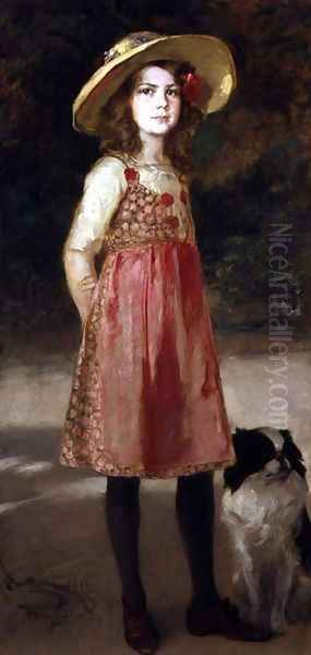 The Artists Daughter Hilde Oil Painting by Friedrich August von Kaulbach