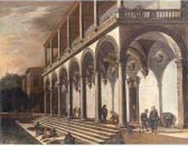 View Of The Villa Poggioreale, Naples Oil Painting by Viviano Codazzi