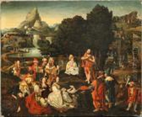 ''adorazionedei Magi'' Oil Painting by Pieter Coecke Van Aelst