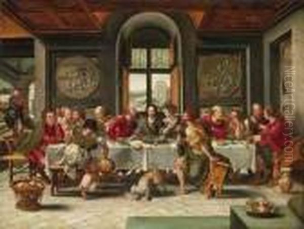 The Last Supper Oil Painting by Pieter Coecke Van Aelst