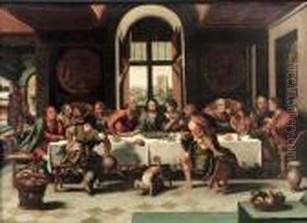 The Last Supper Oil Painting by Pieter Coecke Van Aelst