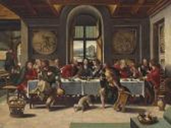 The Last Supper Oil Painting by Pieter Coecke Van Aelst