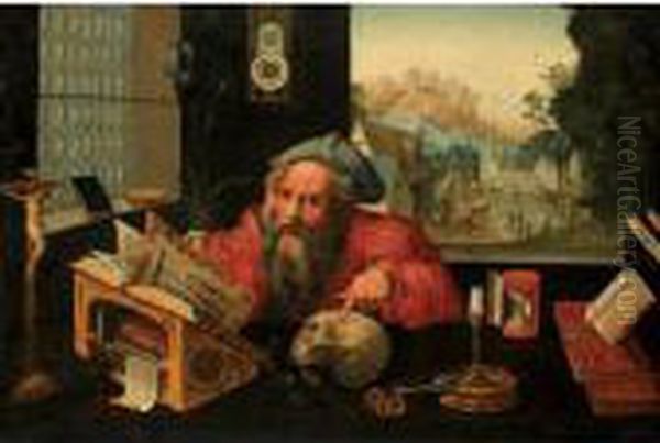 Saint Jerome In His Study Oil Painting by Pieter Coecke Van Aelst