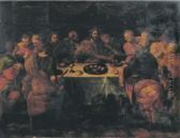 The Last Supper Oil Painting by Pieter Coecke Van Aelst