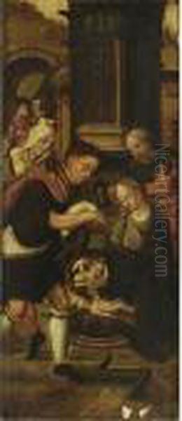 The Adoration Of The Shepherds Oil Painting by Pieter Coecke Van Aelst