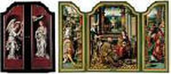 A Triptych: Oil Painting by Pieter Coecke Van Aelst