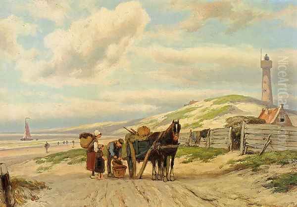 Returning Home Oil Painting by Hermanus Jr. Koekkoek