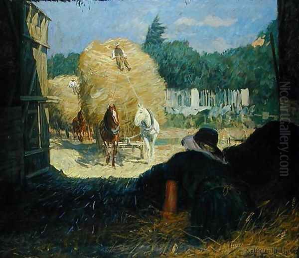 Harvest Time Oil Painting by Leopold Karl Walter von Kalckreuth