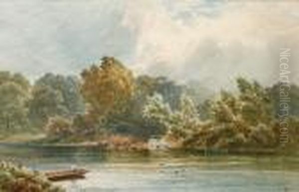 Thames Ditton Oil Painting by George Vicat Cole