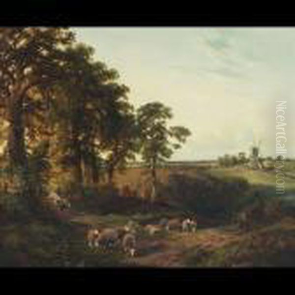 The Weald Of Surrey Oil Painting by George Vicat Cole