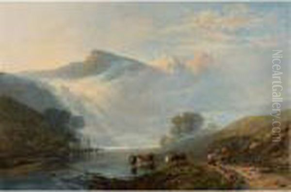 Early Morning On The Wye Oil Painting by George Vicat Cole