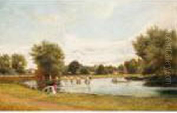 View At Godalming Oil Painting by George Vicat Cole