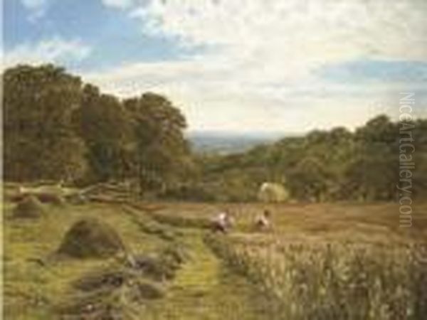 Haymaking Oil Painting by George Vicat Cole