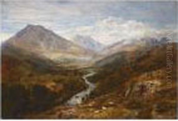 A Welsh Landscape Oil Painting by George Vicat Cole