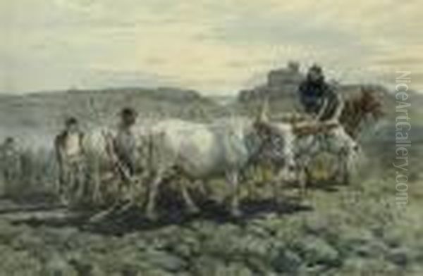 The Plough Team Oil Painting by Enrico Coleman