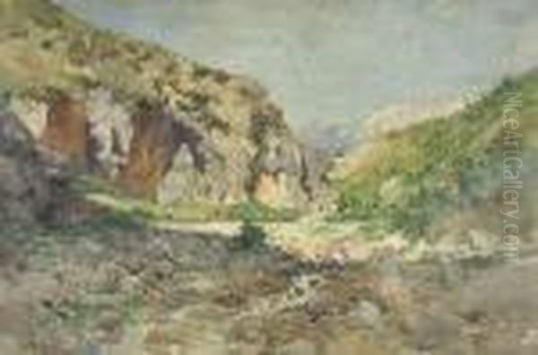 Paesaggio Di Rieti Oil Painting by Enrico Coleman