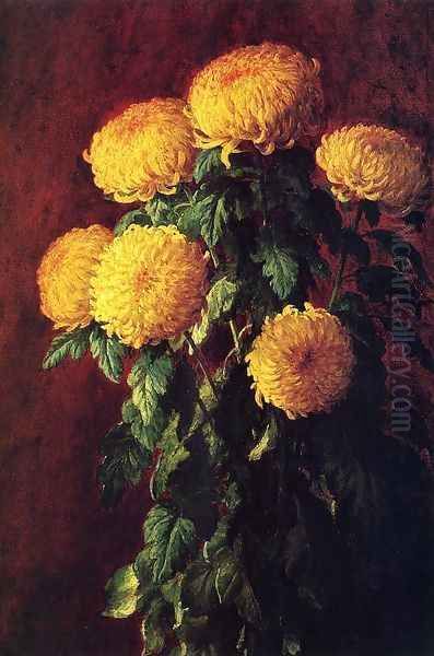 Chrysanthemums Oil Painting by John Ross Key