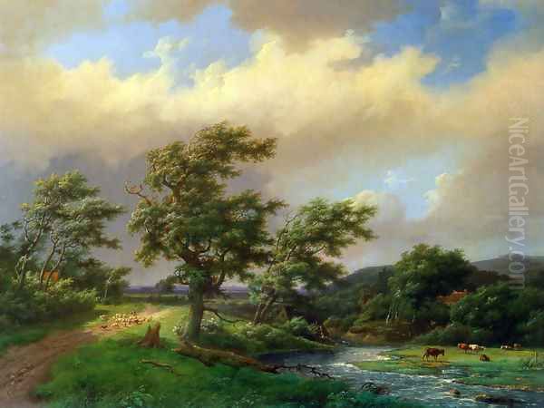 The Approaching Storm Oil Painting by Marianus Adrianus Koekkoek