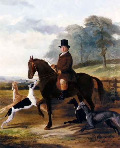 Mr. Gilpin On His Favorite Hack With Greyhounds Oil Painting by William Henry Knight