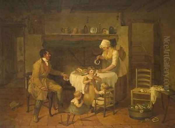 Dinner Time Oil Painting by William Henry Knight