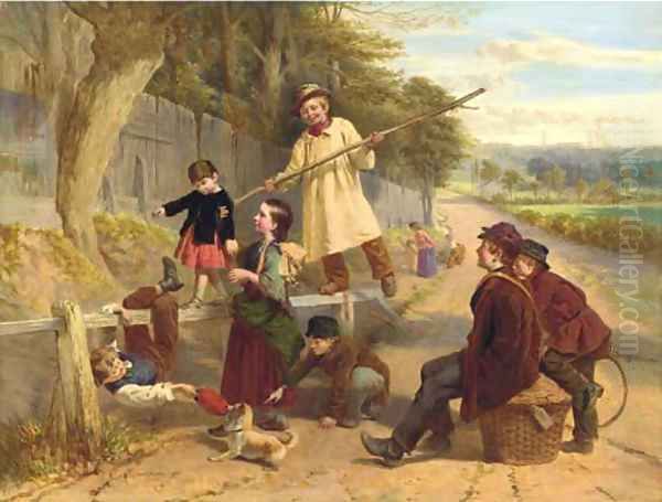 'Rivals to Blondin' Oil Painting by William Henry Knight