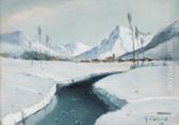 Paesaggio Innevato Oil Painting by Giovanni Colmo