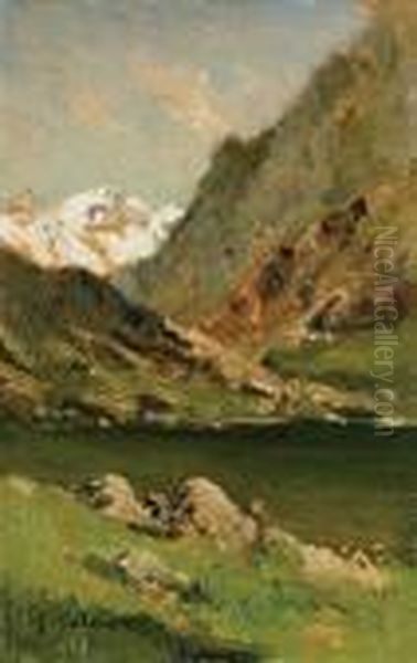 Lago Di Montagna Oil Painting by Giovanni Colmo