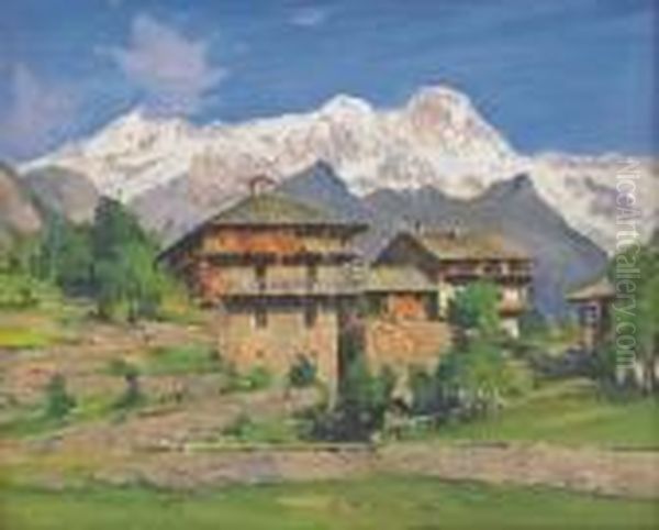 Villaggio In Montagna Oil Painting by Giovanni Colmo