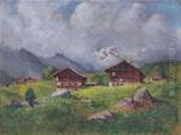 Gressoney Oil Painting by Giovanni Colmo