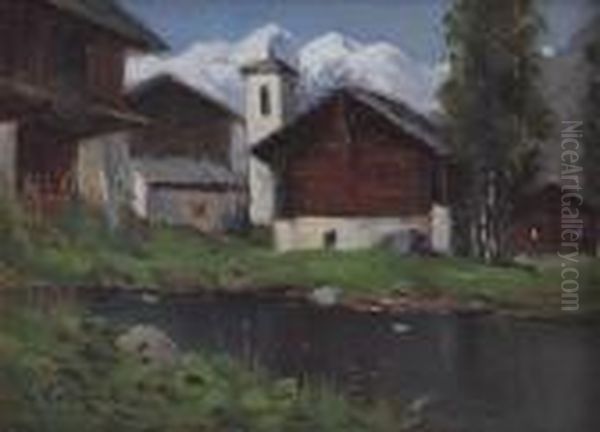 Villaggio Montano Oil Painting by Giovanni Colmo