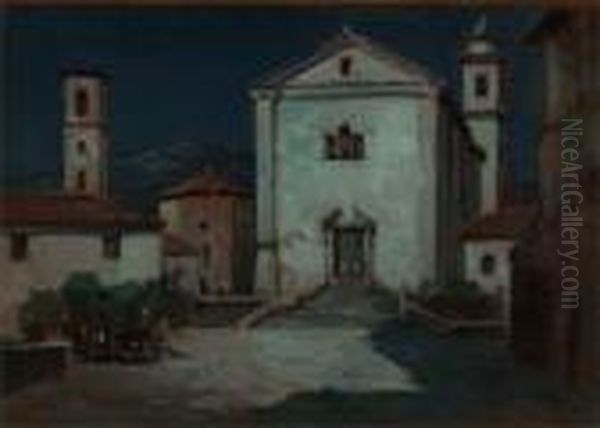 La Chiesa Del Paese Oil Painting by Giovanni Colmo