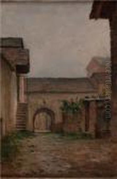 Cortile Di Cascina Oil Painting by Giovanni Colmo