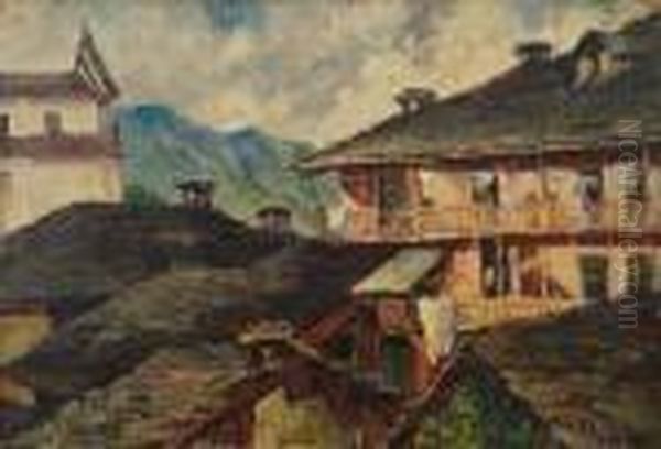 Paesaggio In Montagna Oil Painting by Giovanni Colmo