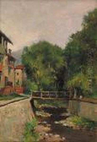 Ponticello Sul Canale Oil Painting by Giovanni Colmo